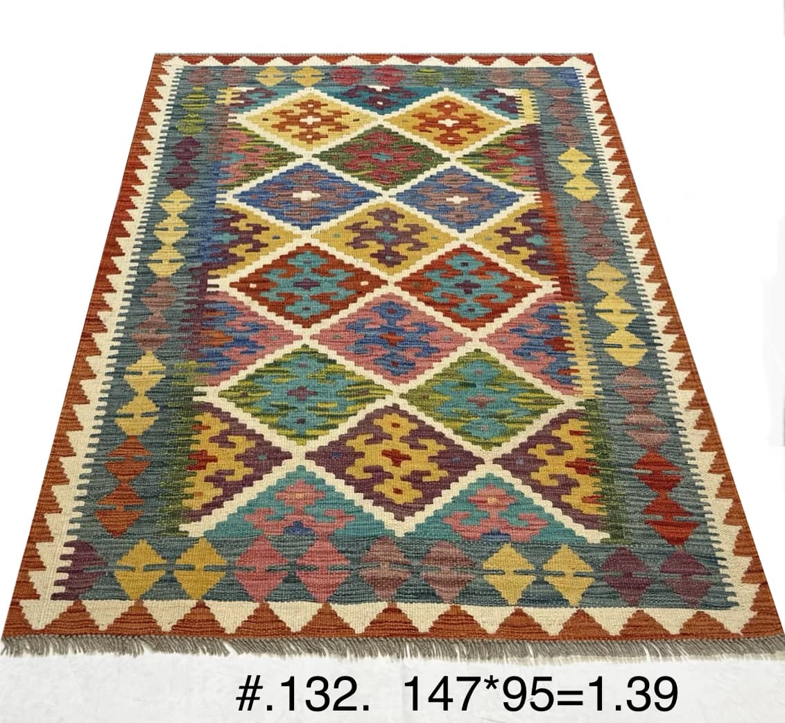 Afghan Multicolour Diamond Kilim