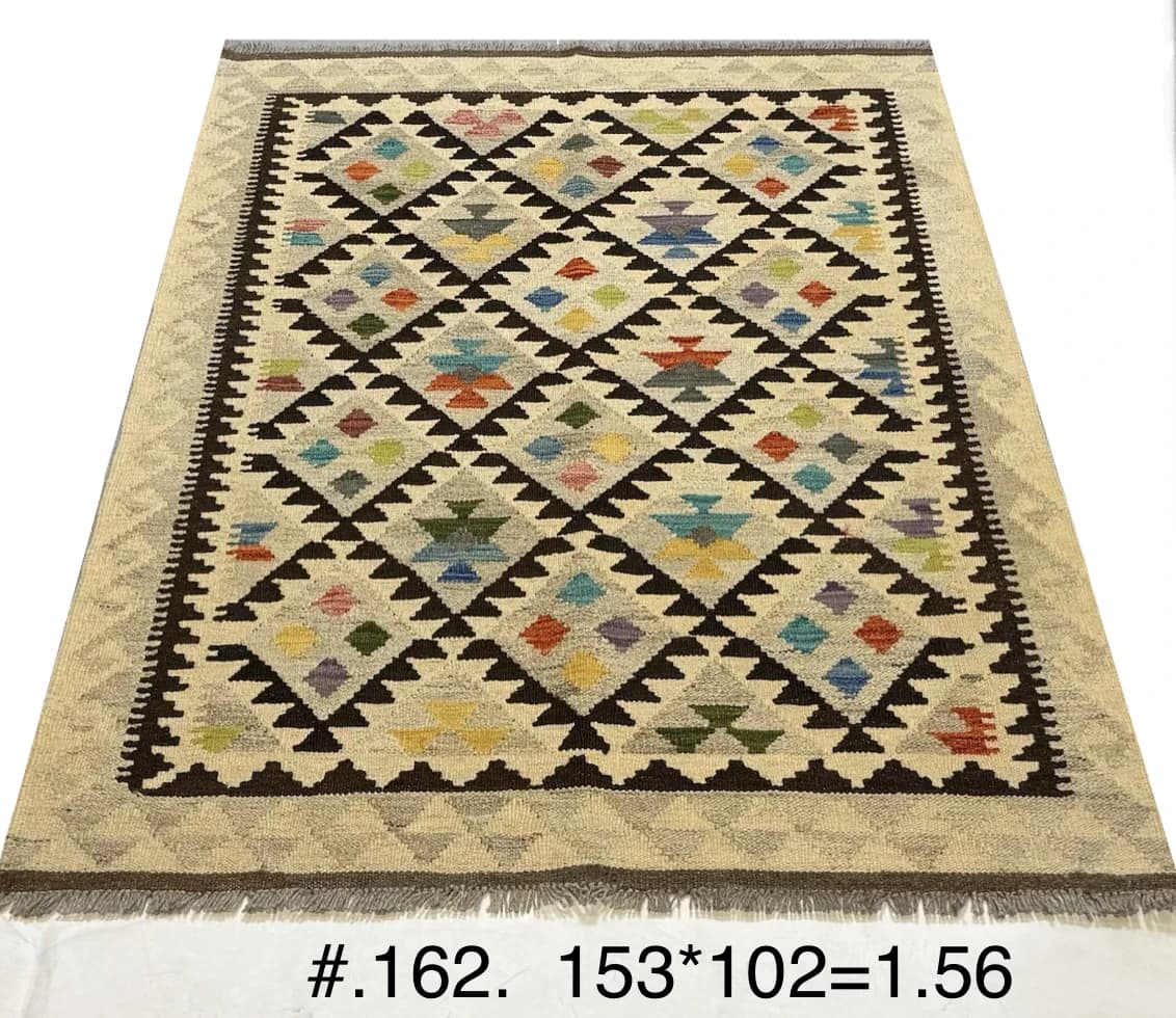 Multicolour Diamond Kilim — Handwoven Afghan