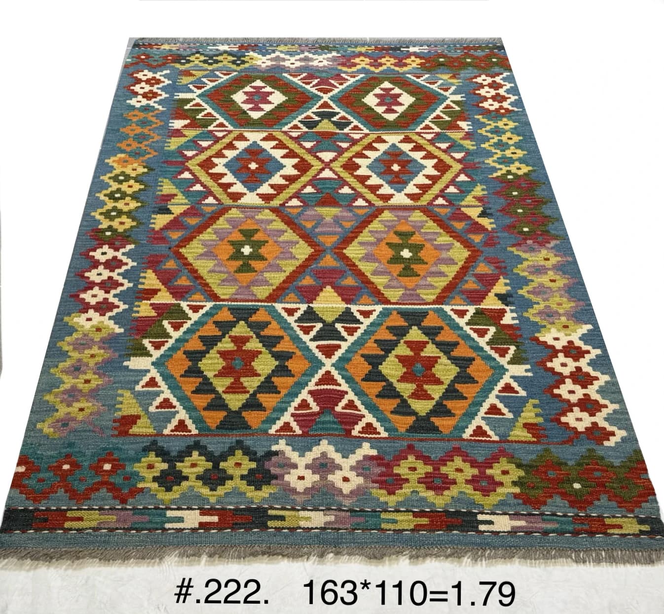 Afghan Tribal Kilim - Multicolour Geometric