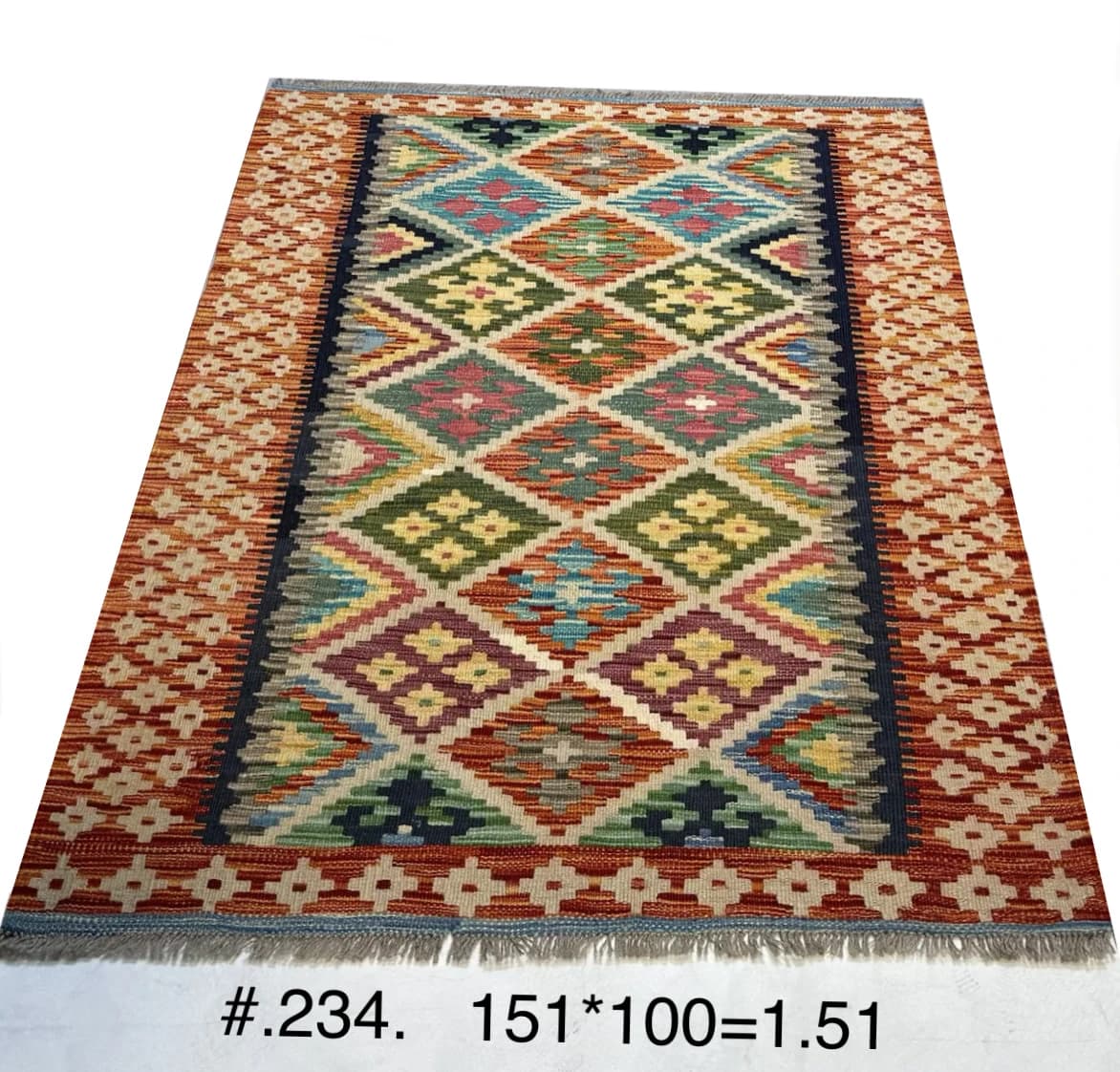 Afghan Multicolour Diamond Kilim