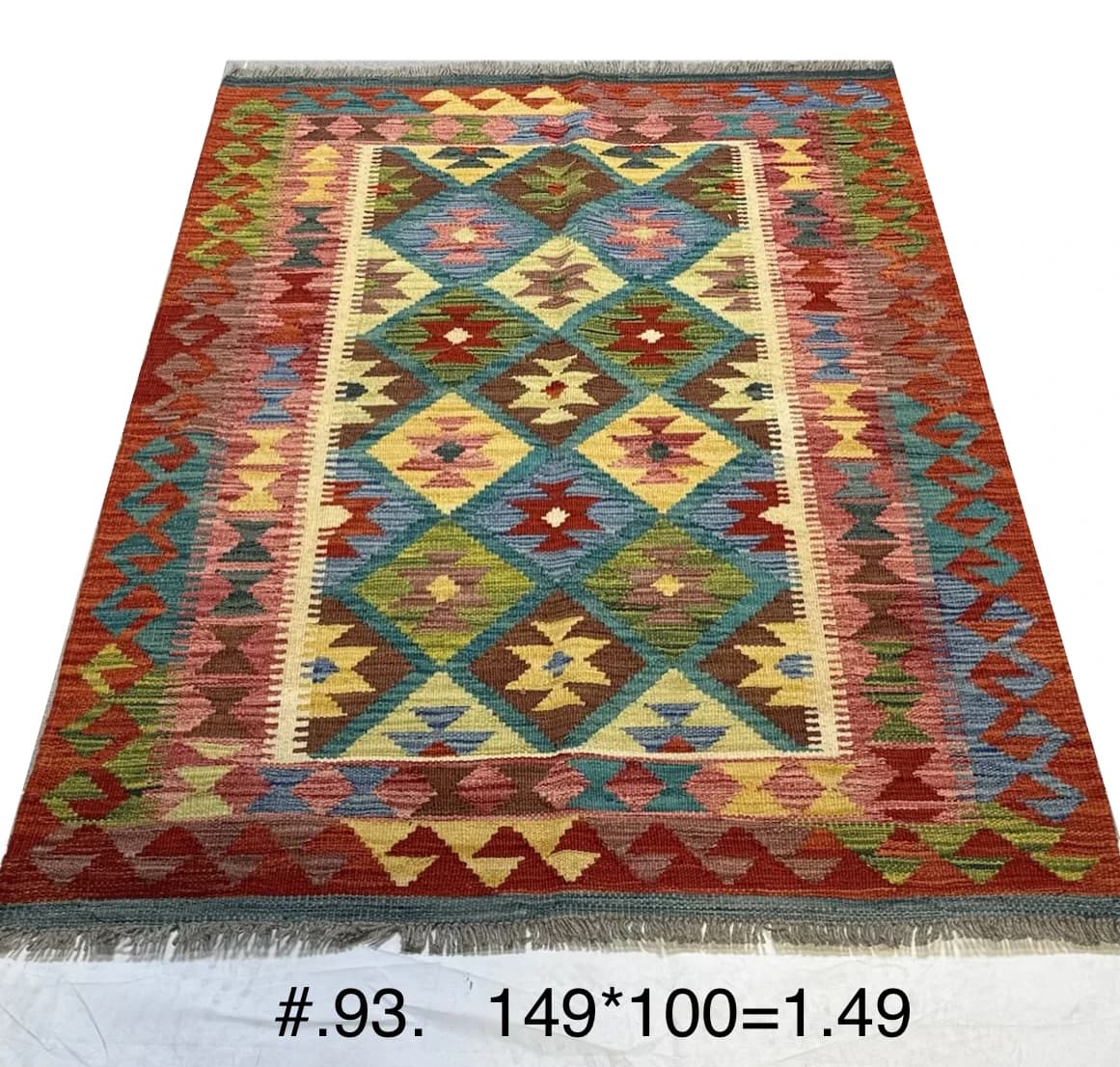 Multicolour Tribal Kilim with Diamond Panel