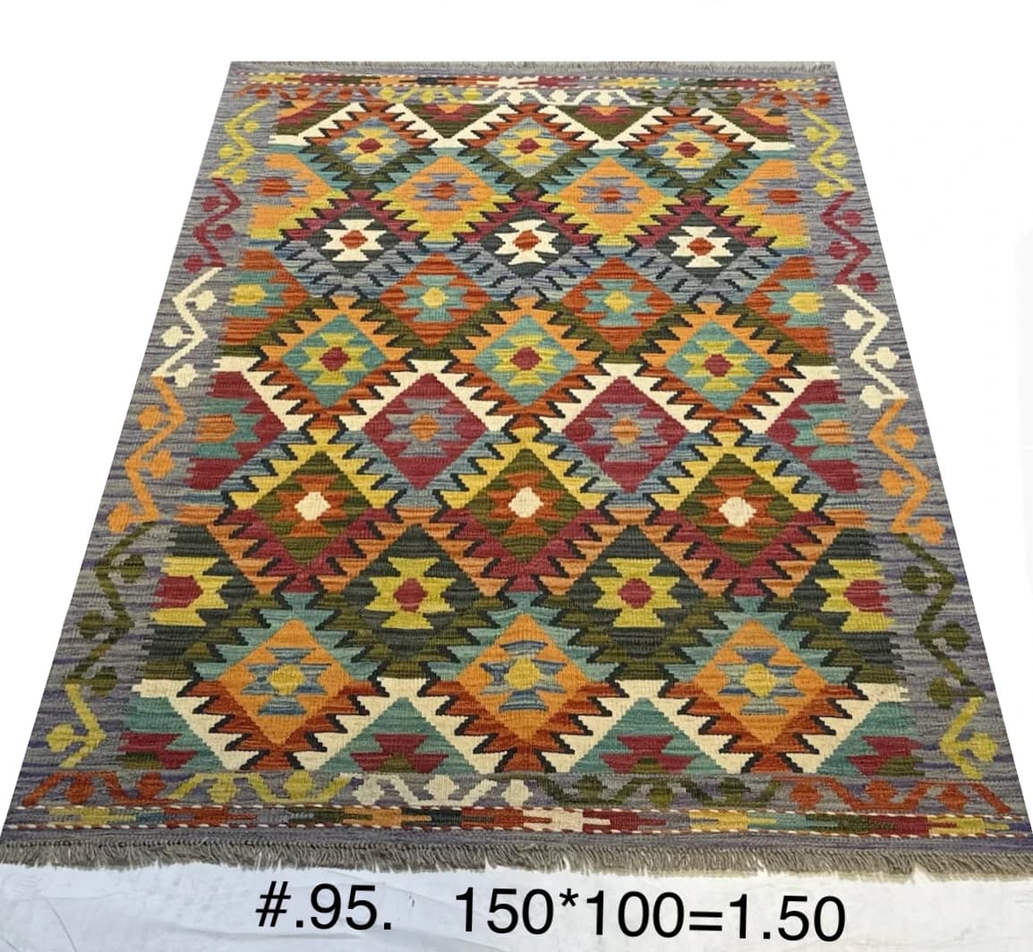 Multicolour Diamond Kilim – Handmade Afghan