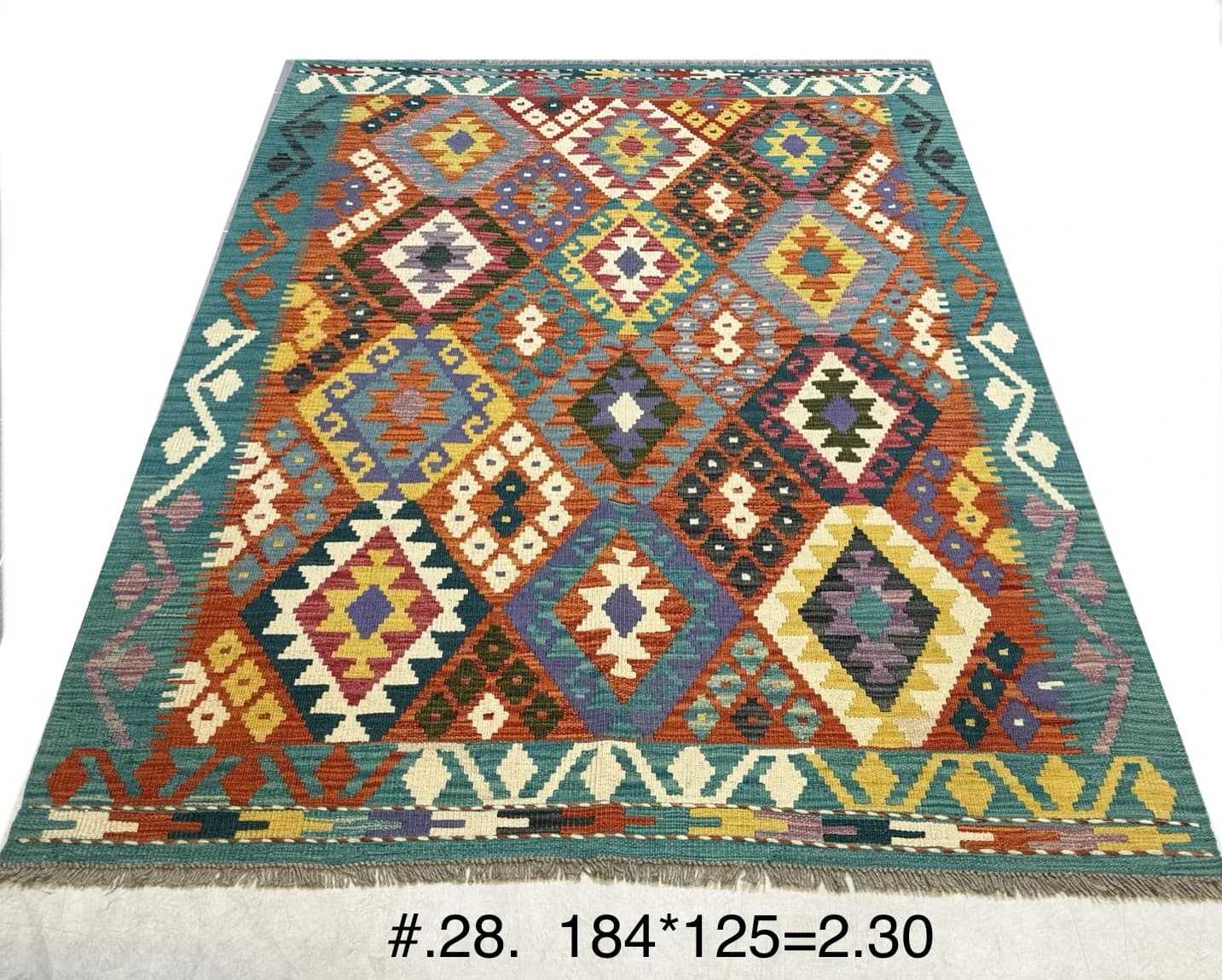 Afghan Tribal Kilim in Jewel Tones