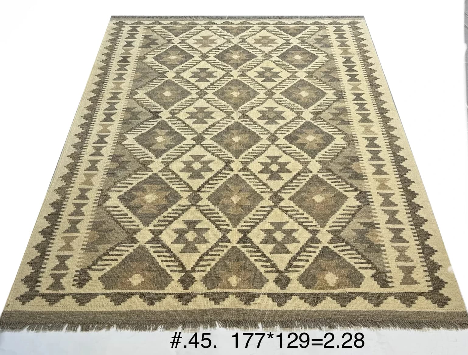 Flatwoven Afghan Kilim with Diamond Motif