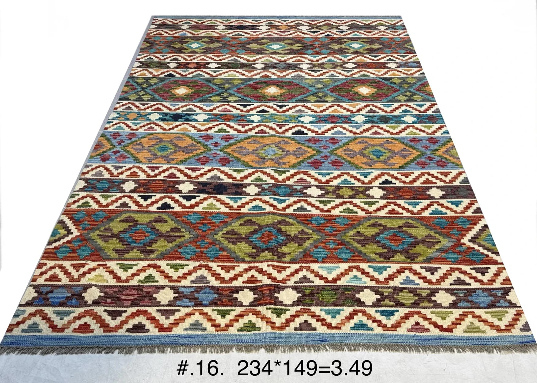 Handwoven Multicolour Afghan Kilim