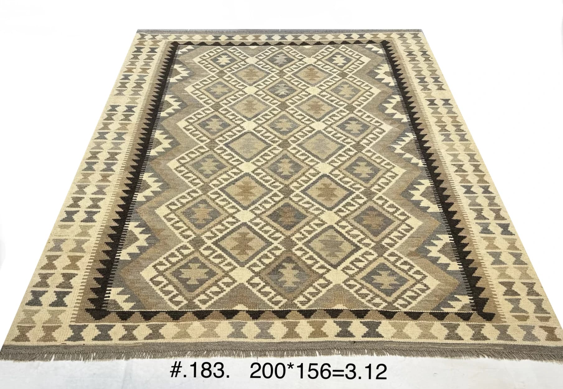 Neutral Diamond Tribal Kilim