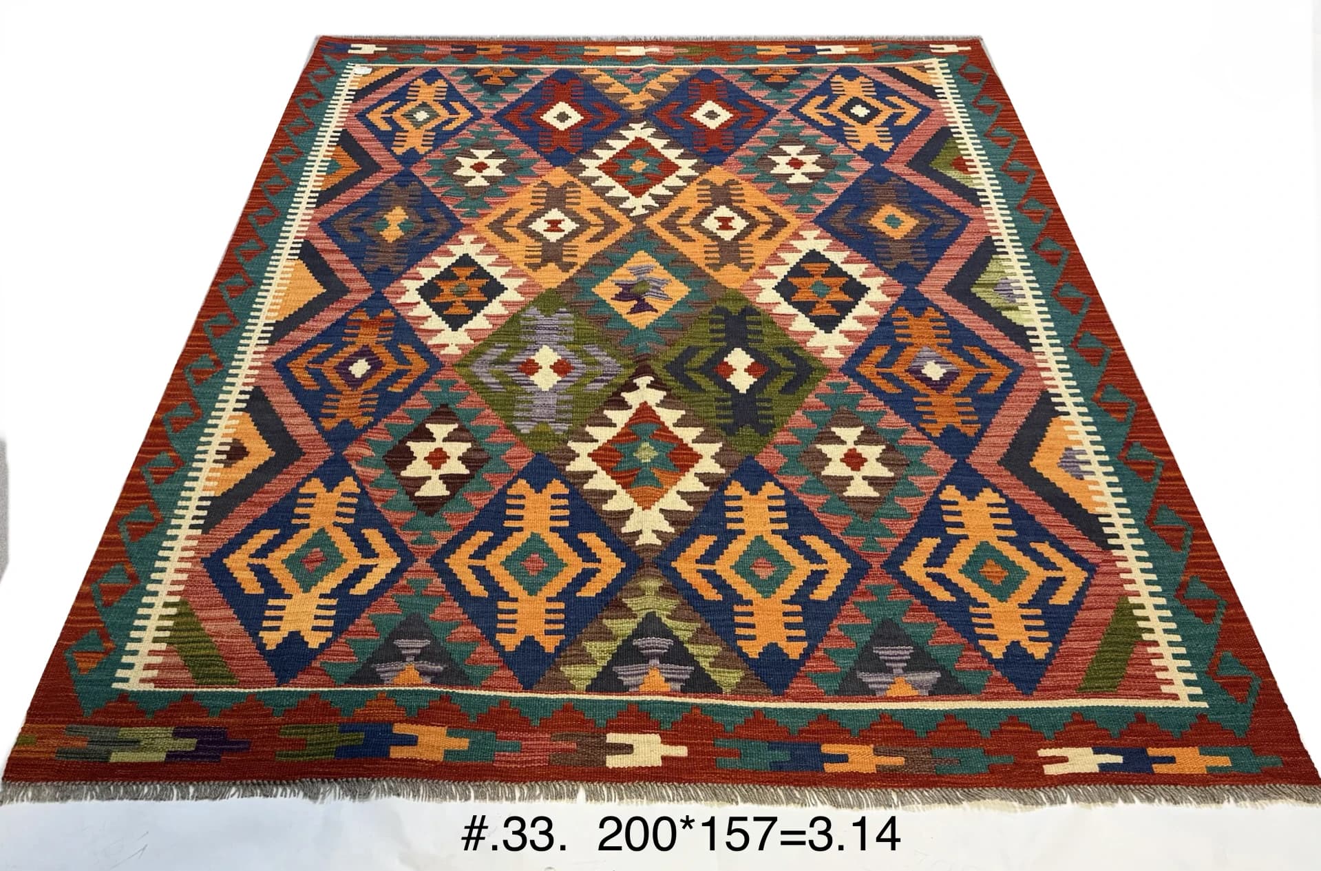 Afghan Tribal Kilim — Multicolour Geometric