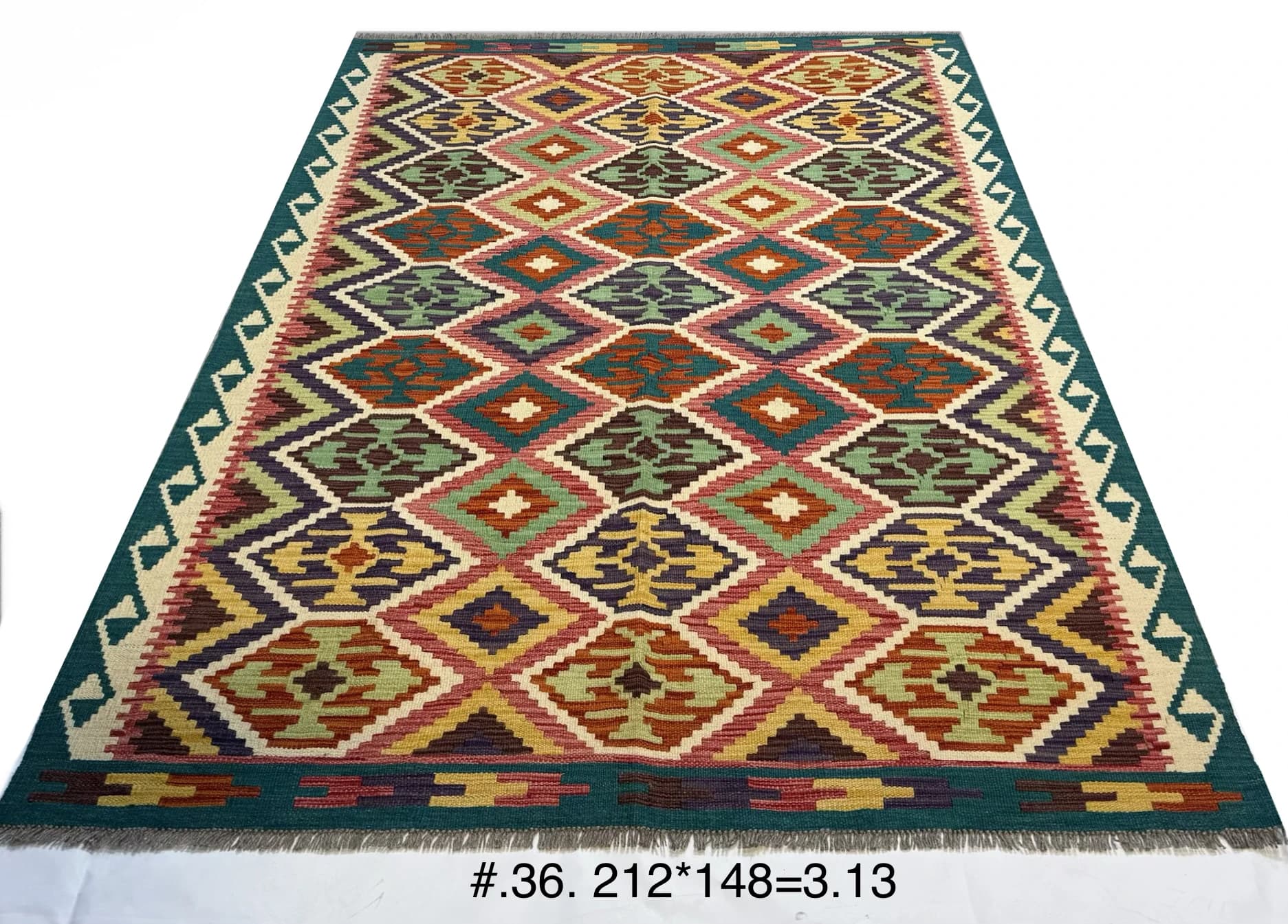 Multicolour Afghan Diamond Kilim