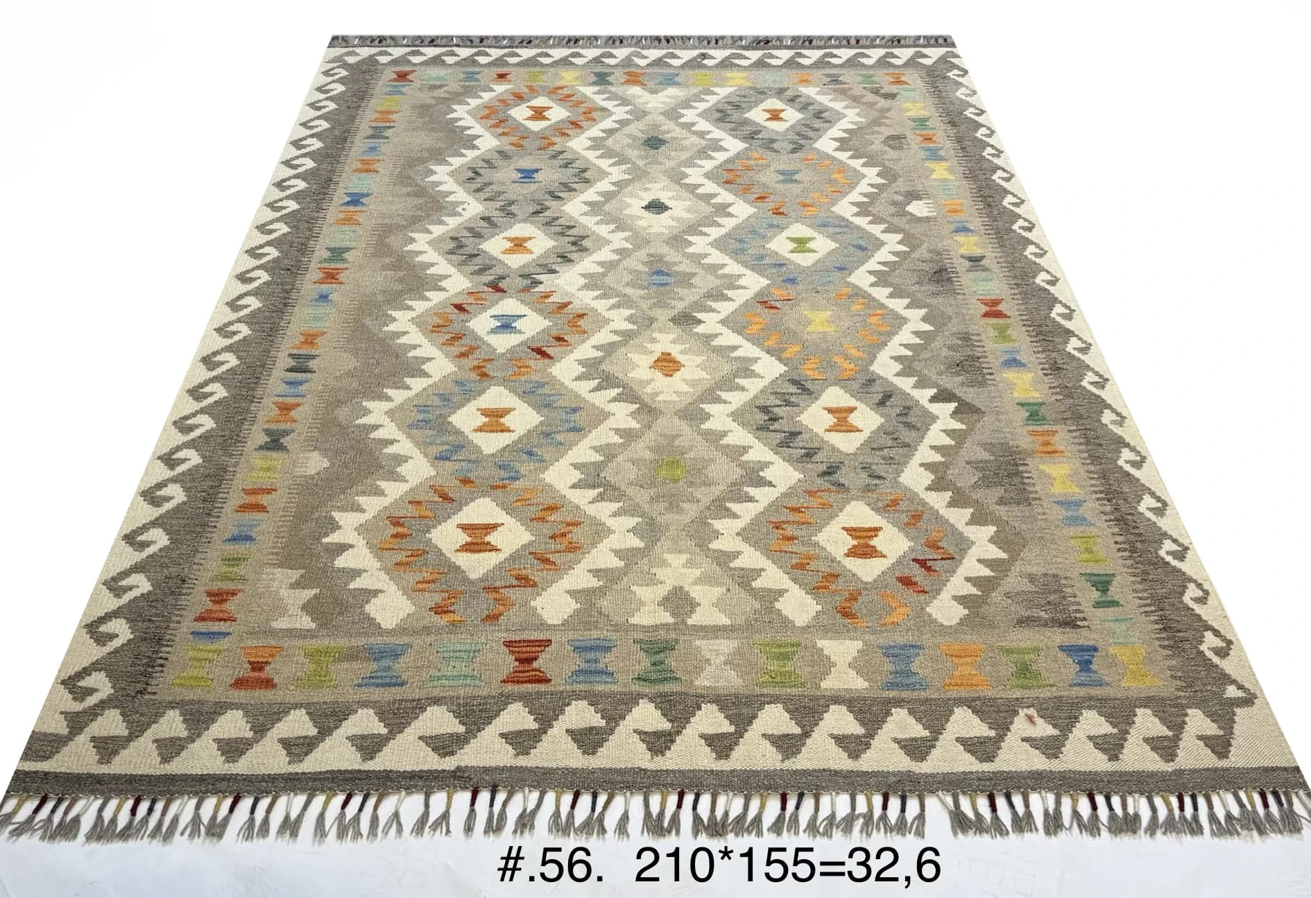 Neutral Diamond Tribal Kilim