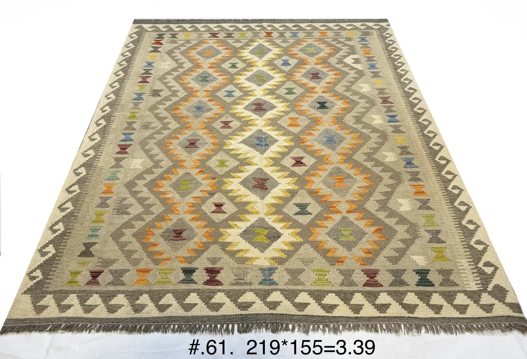 Afghan Flat‑Woven Kilim — Diamond Tribal Design