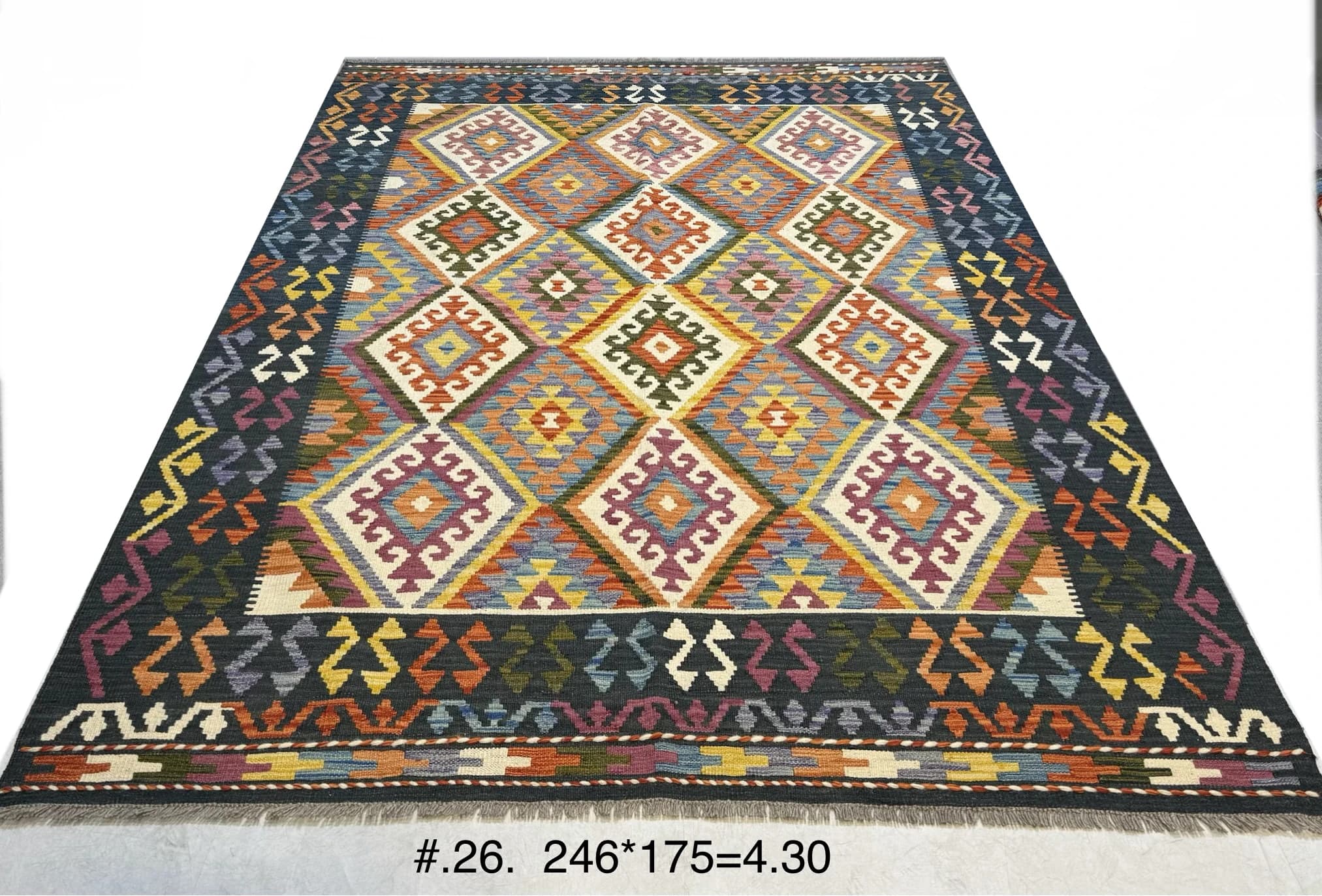 Diamond Medallion Afghan Kilim