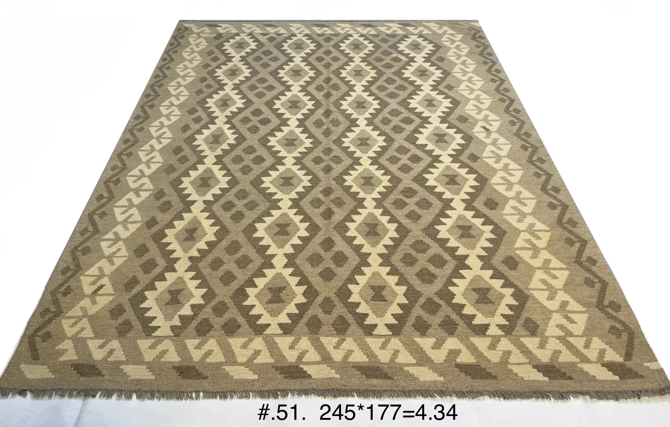 Earth-Tone Geometric Kilim