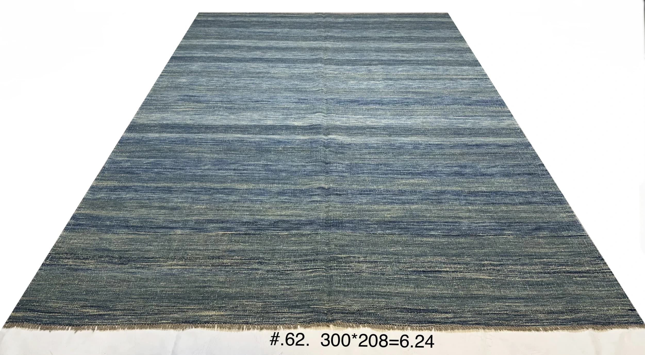Hand-knotted Chobi Rug in Ombre Blues