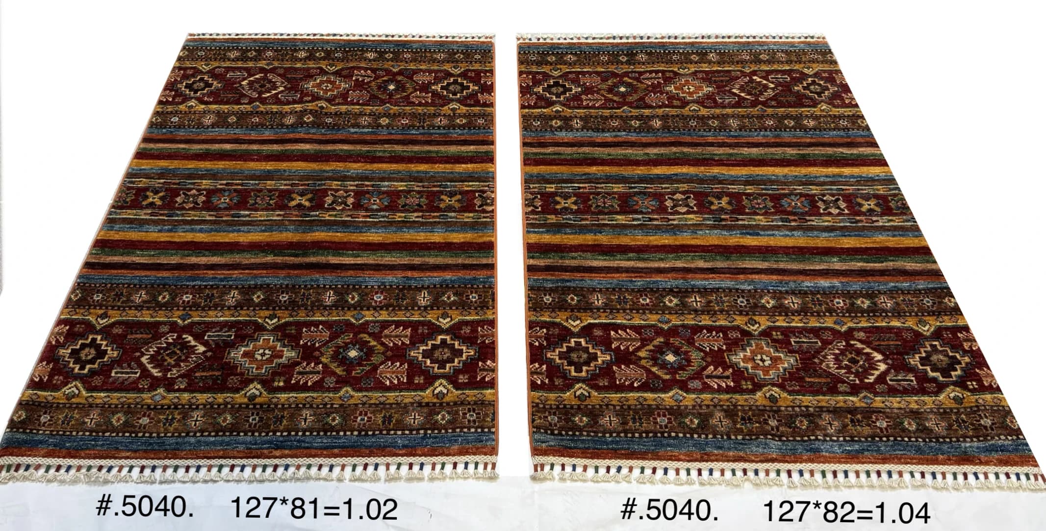 Afghan Mamluk Hand-knotted Rug - Deep Red & Gold